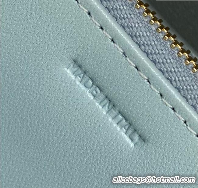 Buy New Cheap Celine Triomphe Large Wallet in Shiny Calfskin 100312 Blue 2024 Top