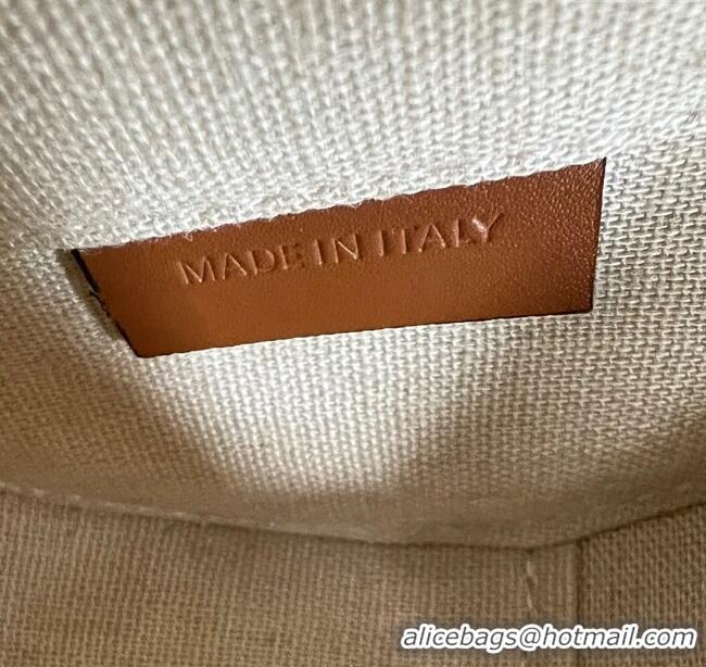 Fashion Discount Celine TRIOMPHE Oval Bag in Canvas and Calfskin 198604 Brown 2024 Top