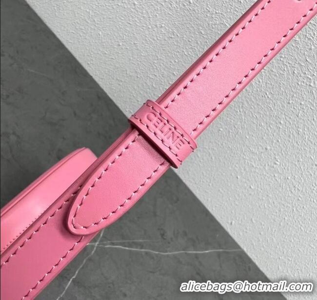 Discount Celine TRIOMPHE Oval Bag in Smooth Calfskin 198604 Pink 2024 Top