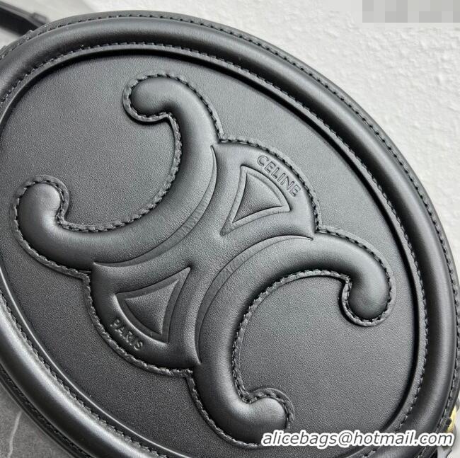 Market Sells Celine TRIOMPHE Oval Bag in Smooth Calfskin 198604 Black 2024 Top