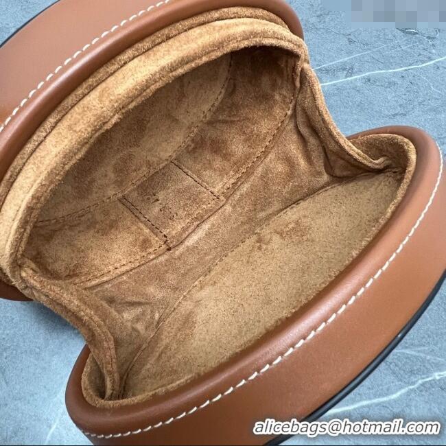 Well Crafted Celine TRIOMPHE Oval Top Handle Bag in Smooth Calfskin 198613 Brown 2024 Top