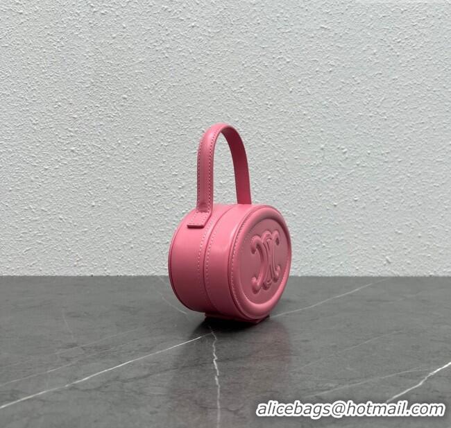 Best Price Celine TRIOMPHE Oval Top Handle Bag in Smooth Calfskin 198613 Pink 2024 Top