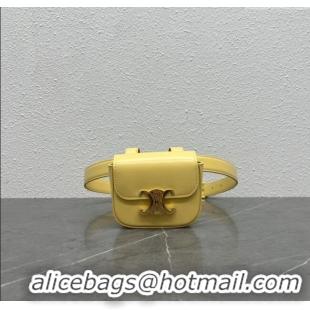 Cheapest Celine Belt Bag Triomphe Belt in Shiny Calfskin 101555 Yellow 2024 Top