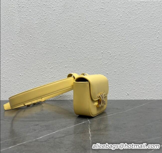 Cheapest Celine Belt Bag Triomphe Belt in Shiny Calfskin 101555 Yellow 2024 Top