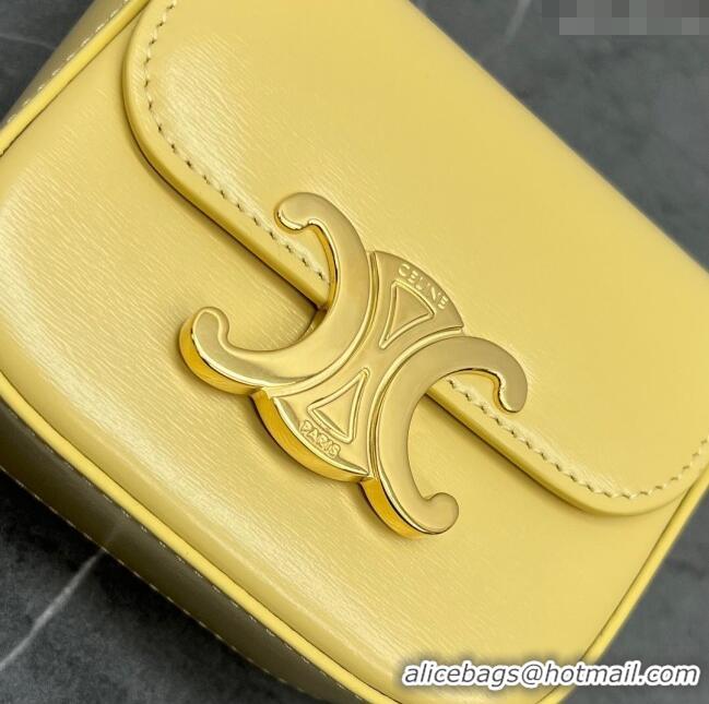 Cheapest Celine Belt Bag Triomphe Belt in Shiny Calfskin 101555 Yellow 2024 Top