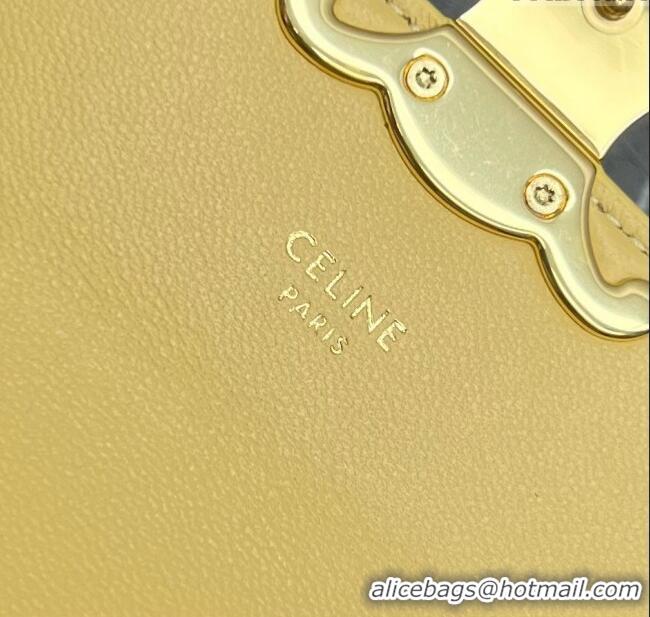Cheapest Celine Belt Bag Triomphe Belt in Shiny Calfskin 101555 Yellow 2024 Top