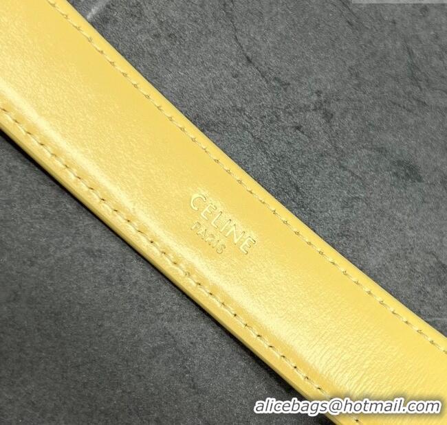 Cheapest Celine Belt Bag Triomphe Belt in Shiny Calfskin 101555 Yellow 2024 Top