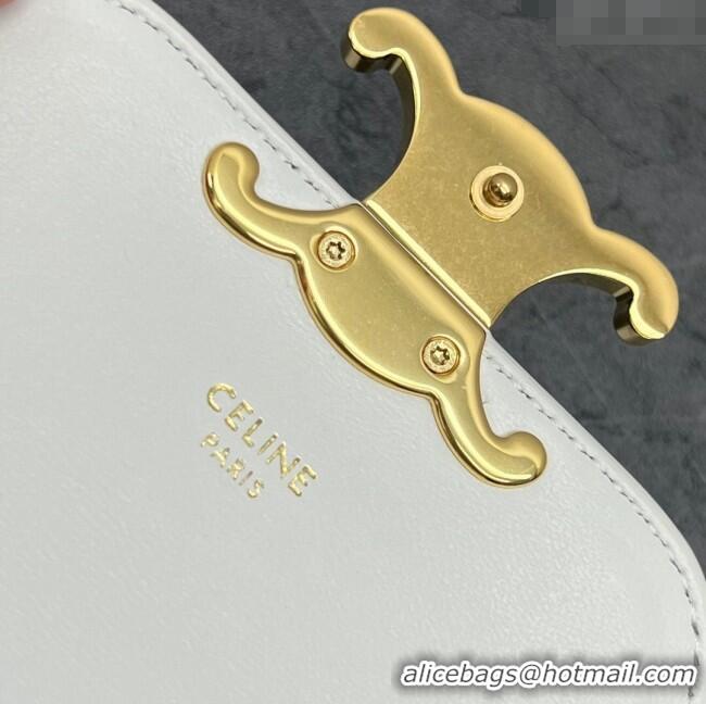 Buy New Cheap Celine Belt Bag Triomphe Belt in Shiny Calfskin 101555 White 2024 Top