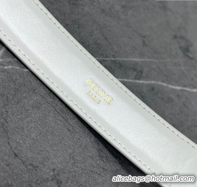 Buy New Cheap Celine Belt Bag Triomphe Belt in Shiny Calfskin 101555 White 2024 Top