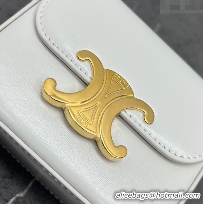 Buy New Cheap Celine Belt Bag Triomphe Belt in Shiny Calfskin 101555 White 2024 Top