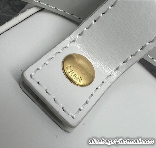 Buy New Cheap Celine Belt Bag Triomphe Belt in Shiny Calfskin 101555 White 2024 Top