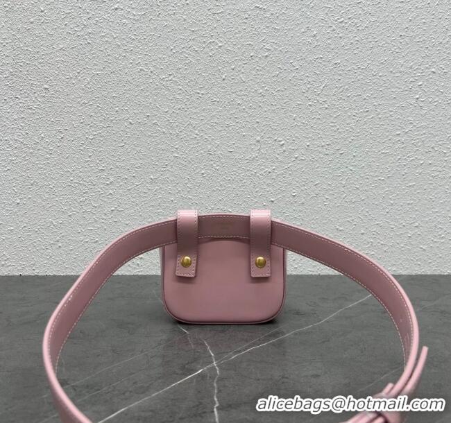 Grade Quality Celine Belt Bag Triomphe Belt in Shiny Calfskin 101555 Pink 2024 Top