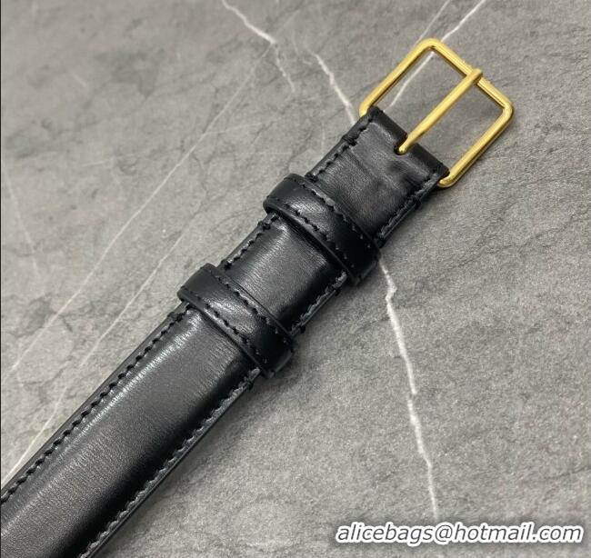 Original Cheap Celine Belt Bag Triomphe Belt in Shiny Calfskin 101555 Black 2024 Top