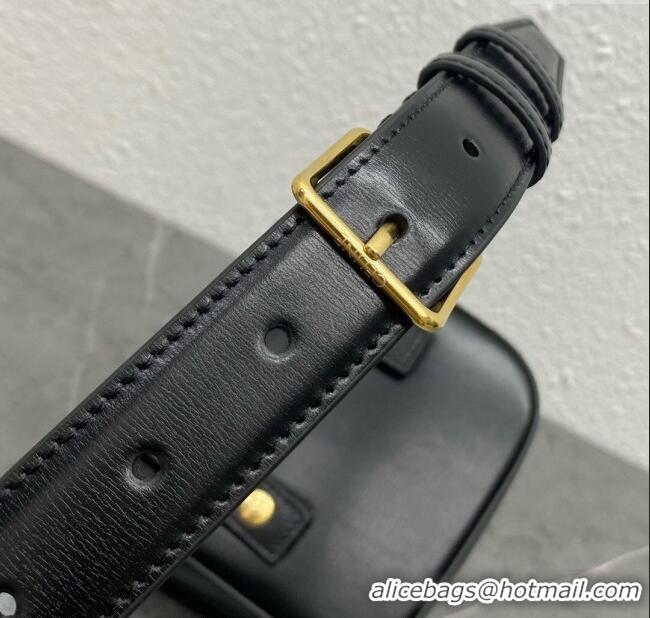 Original Cheap Celine Belt Bag Triomphe Belt in Shiny Calfskin 101555 Black 2024 Top