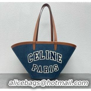 Most Popular Celine Large Couffin Shopping Bag in Blue Denim 196262 2024 (Top)
