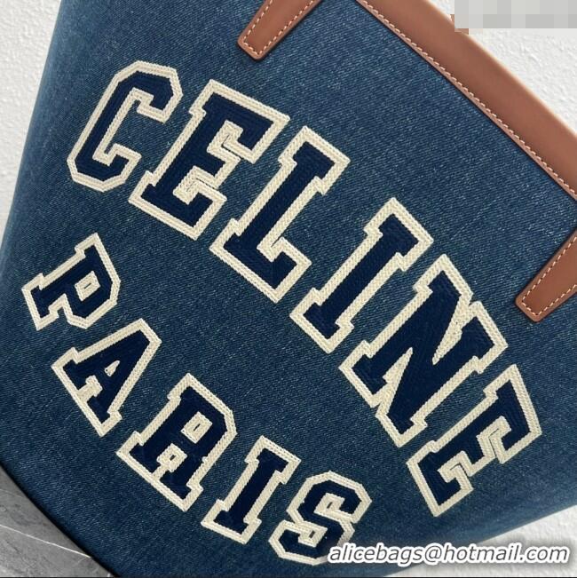 Most Popular Celine Large Couffin Shopping Bag in Blue Denim 196262 2024 (Top)
