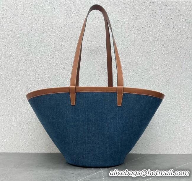 Most Popular Celine Large Couffin Shopping Bag in Blue Denim 196262 2024 (Top)