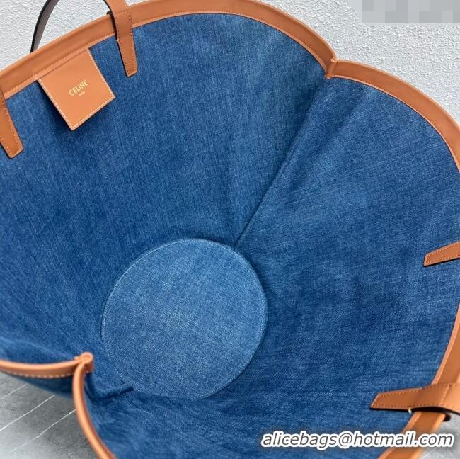 Most Popular Celine Large Couffin Shopping Bag in Blue Denim 196262 2024 (Top)