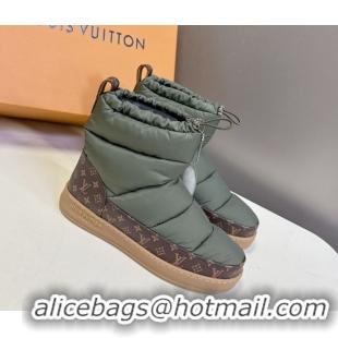 Good Quality Louis Vuitton LV Cloud Ankle Boots Sneaker in Nylon and Monogram Canvas Green 1AIVJ7 1021085