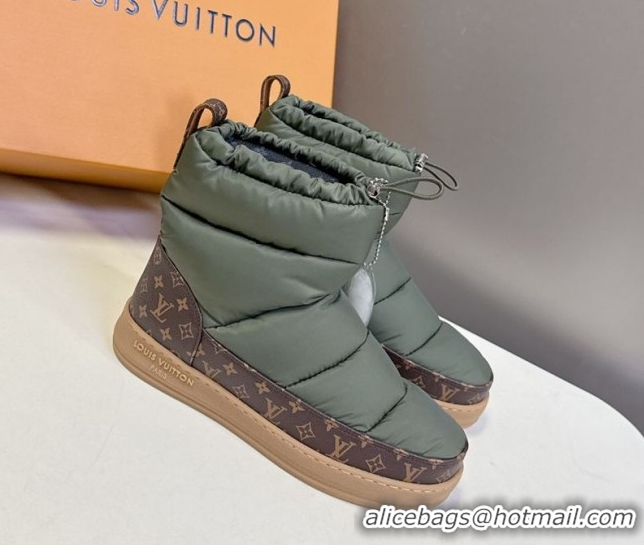 Good Quality Louis Vuitton LV Cloud Ankle Boots Sneaker in Nylon and Monogram Canvas Green 1AIVJ7 1021085