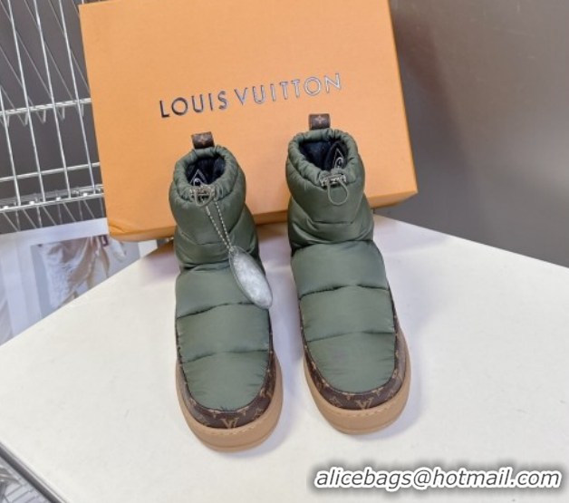 Good Quality Louis Vuitton LV Cloud Ankle Boots Sneaker in Nylon and Monogram Canvas Green 1AIVJ7 1021085
