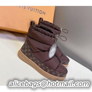 Pretty Style Louis Vuitton LV Cloud Ankle Boots Sneaker in Nylon and Monogram Canvas Brown 1AIVJ7 1021087