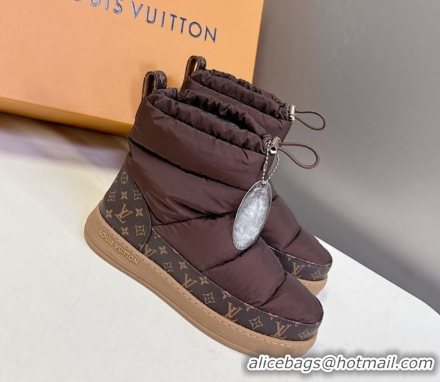 Pretty Style Louis Vuitton LV Cloud Ankle Boots Sneaker in Nylon and Monogram Canvas Brown 1AIVJ7 1021087