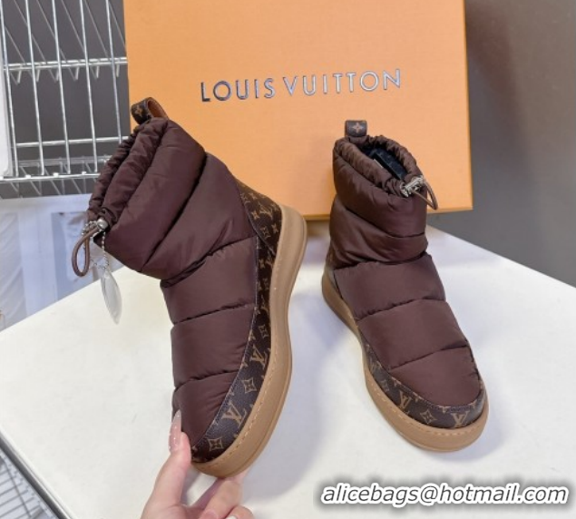 Pretty Style Louis Vuitton LV Cloud Ankle Boots Sneaker in Nylon and Monogram Canvas Brown 1AIVJ7 1021087