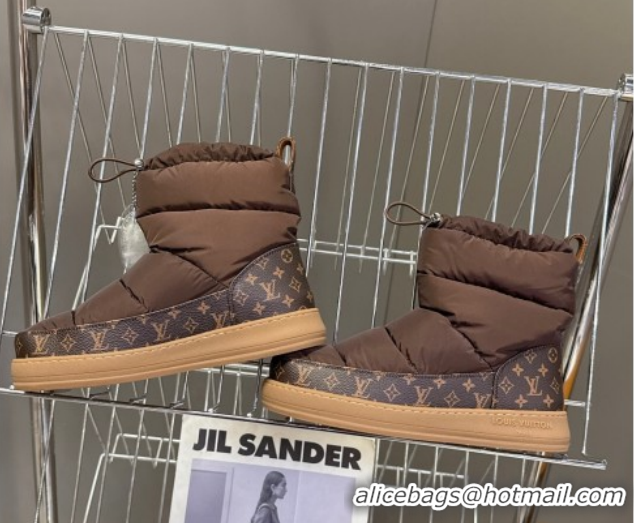 Pretty Style Louis Vuitton LV Cloud Ankle Boots Sneaker in Nylon and Monogram Canvas Brown 1AIVJ7 1021087