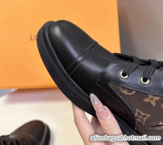 Good Looking Louis Vuitton Citizen Flat Ranger Ankle Boots with Buckle in Monogram Canvas and Black Leather 1AIUQN 10210