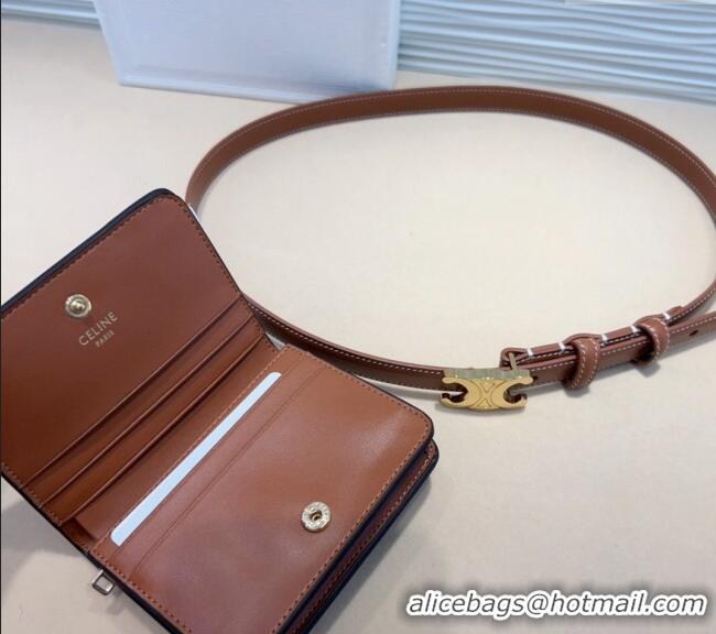 Best Price Celine Trapeze Triomphe Canvas Card Wallet Pouch Belt 0708 2024