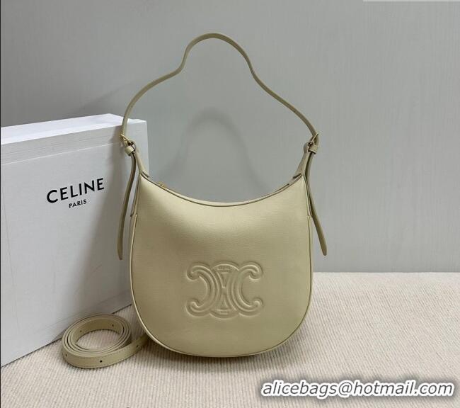 Spot Bulk Celine Small Heloise Hobo Bag in Supple Calfskin 117253 Light Stone Grey 2024