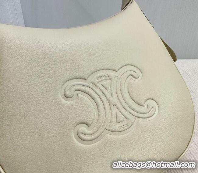 Spot Bulk Celine Small Heloise Hobo Bag in Supple Calfskin 117253 Light Stone Grey 2024