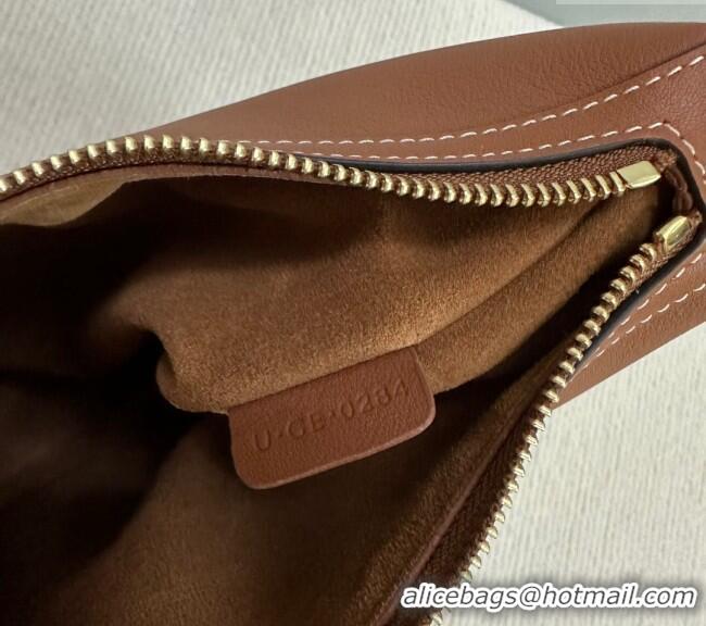 Fashion Cheap Celine Small Heloise Hobo Bag in Supple Calfskin 117253 Brown 2024