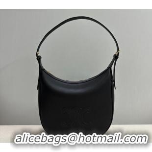 Top Grade Celine Medium Heloise Hobo Bag in Supple Calfskin 114713 Black 2024