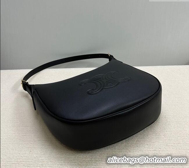 Top Grade Celine Medium Heloise Hobo Bag in Supple Calfskin 114713 Black 2024