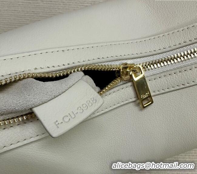 Original Cheap Celine Medium Heloise Hobo Bag in Supple Calfskin 114713 White 2024