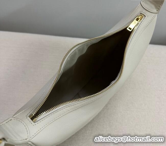 Original Cheap Celine Medium Heloise Hobo Bag in Supple Calfskin 114713 White 2024