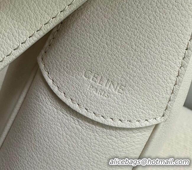 Original Cheap Celine Medium Heloise Hobo Bag in Supple Calfskin 114713 White 2024