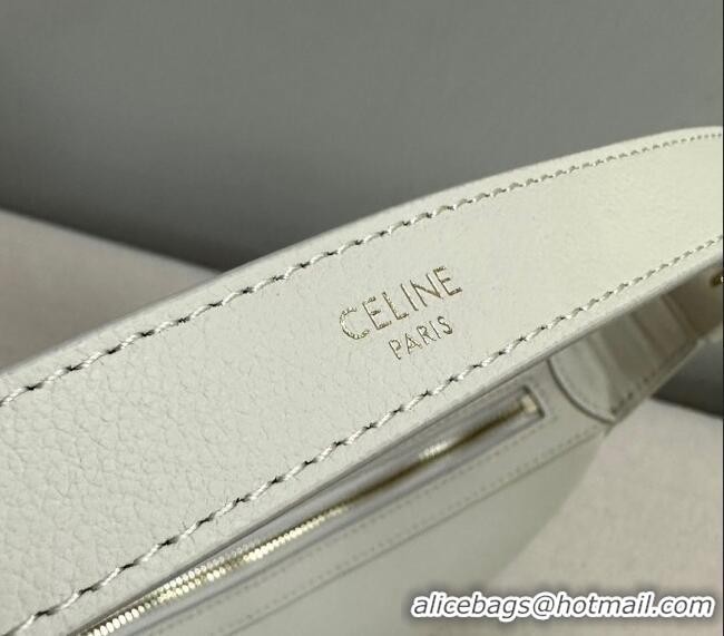 Original Cheap Celine Medium Heloise Hobo Bag in Supple Calfskin 114713 White 2024