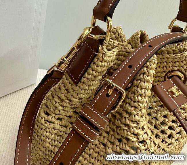 Buy Classic Celine Clara Bucket bag in Straw-Effect 117862 2024