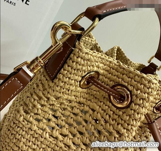 Buy Classic Celine Clara Bucket bag in Straw-Effect 117862 2024