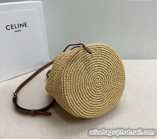 Buy Classic Celine Clara Bucket bag in Straw-Effect 117862 2024