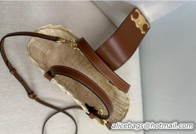Cheapest Celine Teen Couffin Basket Bag in Wicker and Calfskin 116572 2024