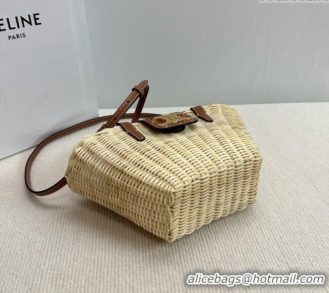 Cheapest Celine Teen Couffin Basket Bag in Wicker and Calfskin 116572 2024