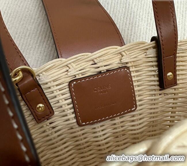 Cheapest Celine Teen Couffin Basket Bag in Wicker and Calfskin 116572 2024