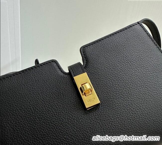 Spot Bulk Celine 16 Strap Pochette Mini Bag in Supple Calfskin 10M443 Black 2024