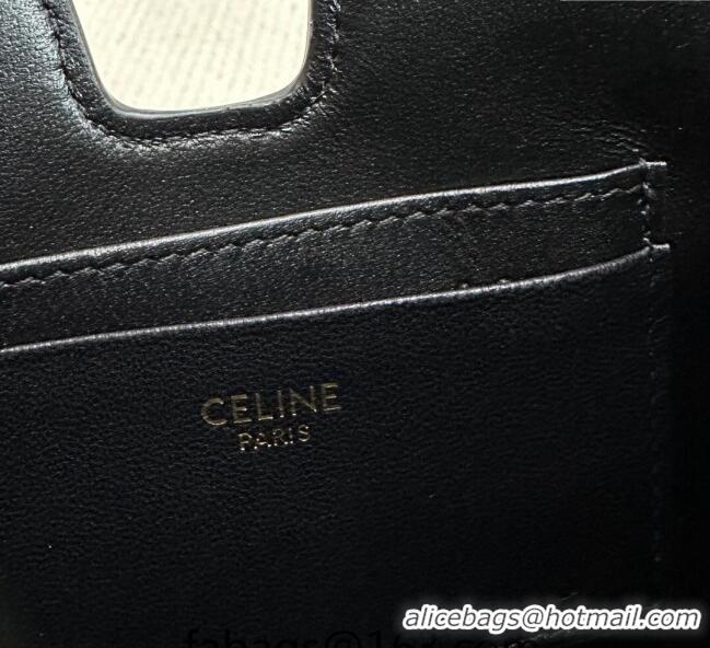 Spot Bulk Celine 16 Strap Pochette Mini Bag in Supple Calfskin 10M443 Black 2024