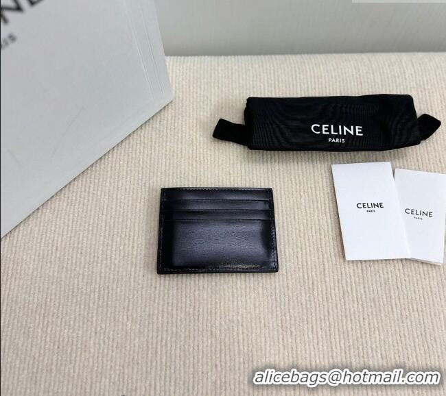 Buy Classic Celine Card Holder Wallet Triomphe in Shiny Calfskin 10L833 Black 2024