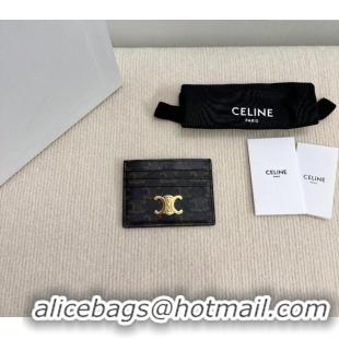Best Price Celine Card Holder Wallet in Triomphe Canvas 10L832 Brown 2024